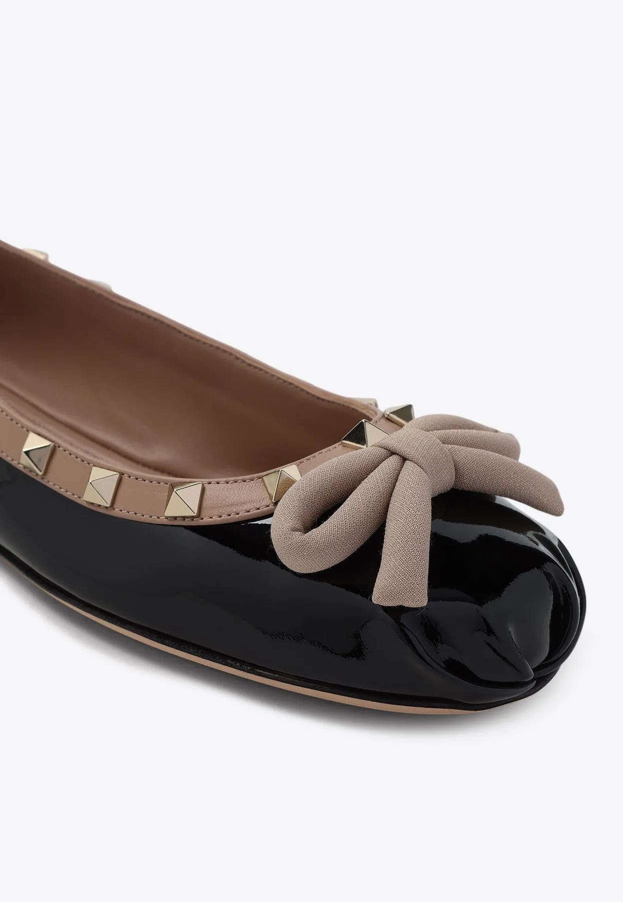 Rockstud Patent Leather Ballet Flats