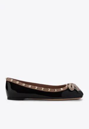 Rockstud Patent Leather Ballet Flats