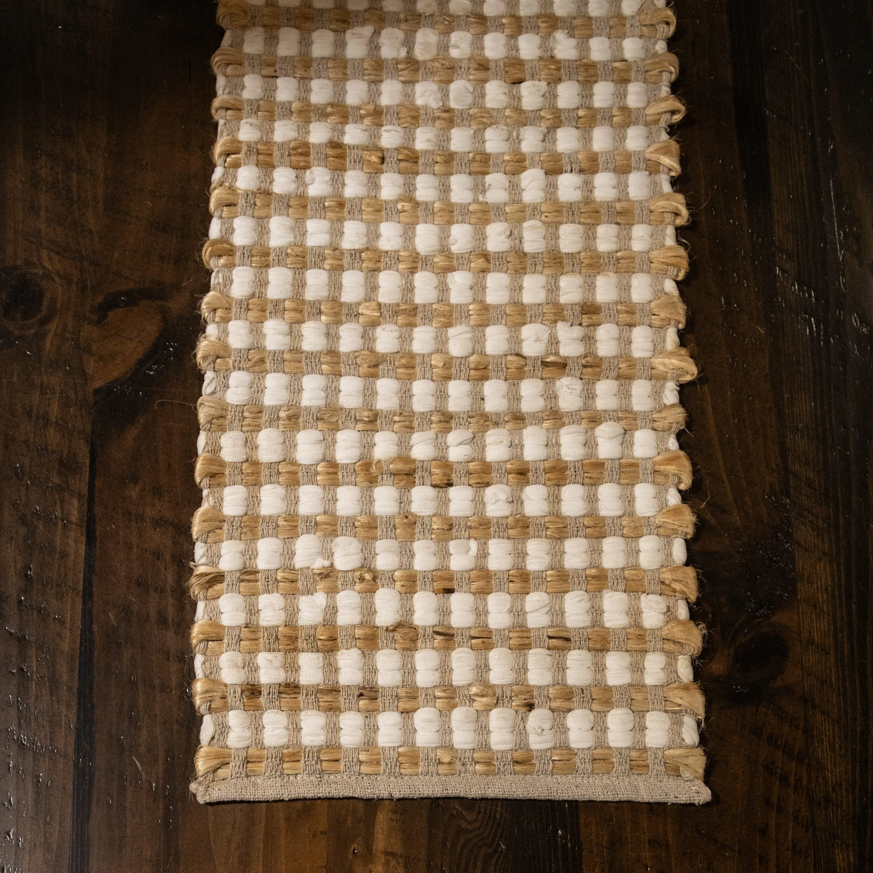 Runner - White Cotton and Jute
