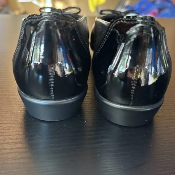 SAS Women's Coco Ballet Flat Black Bow Leather size 5.5 M