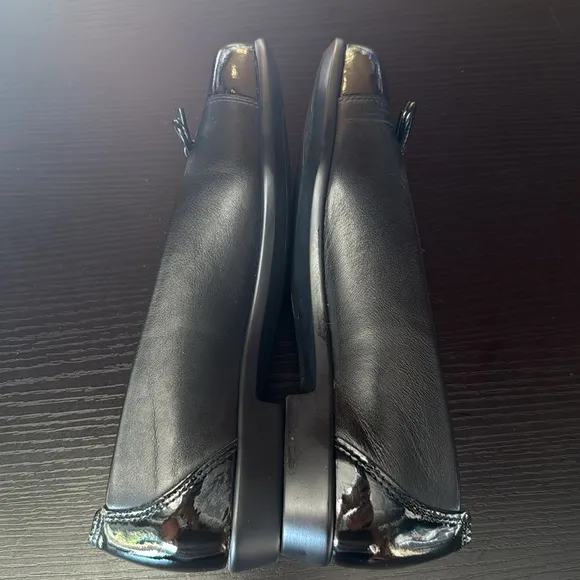 SAS Women's Coco Ballet Flat Black Bow Leather size 5.5 M