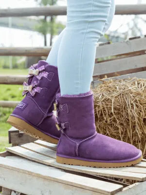 Sequin Bling Ballet Bow Boots - Violet