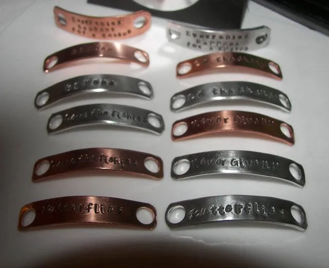 Shoe tag bar, Hand stamped personalized jewelry, Custom runner or  military shoe bar, running shoe tag handstamped jewelry