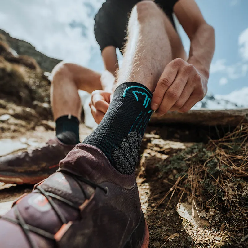 Sidas Trail Double Black & Turquoise Twin Skin Trail Running Socks