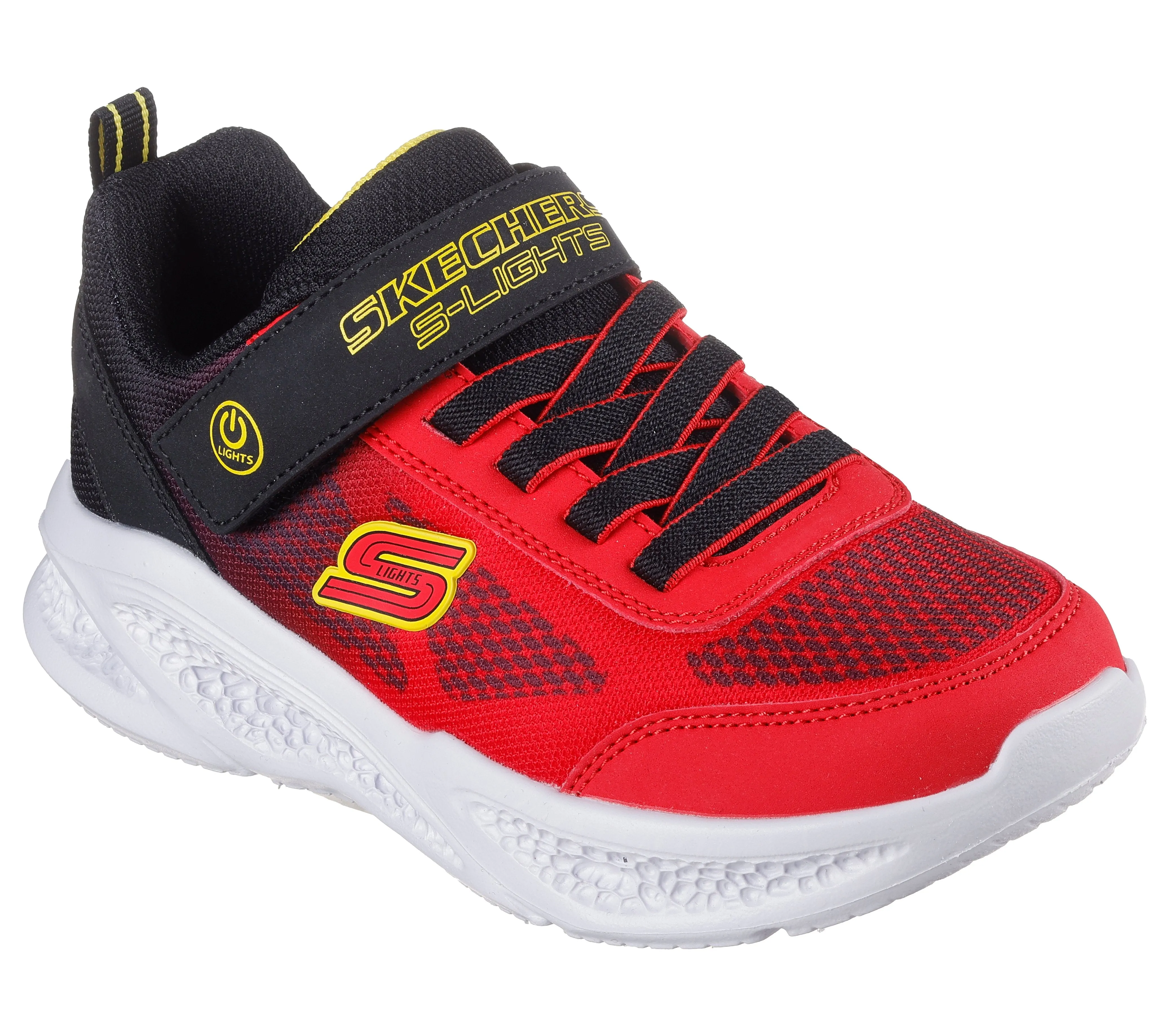 SKECHERS METEOR LIGHTS KRENDOX - RED BLACK