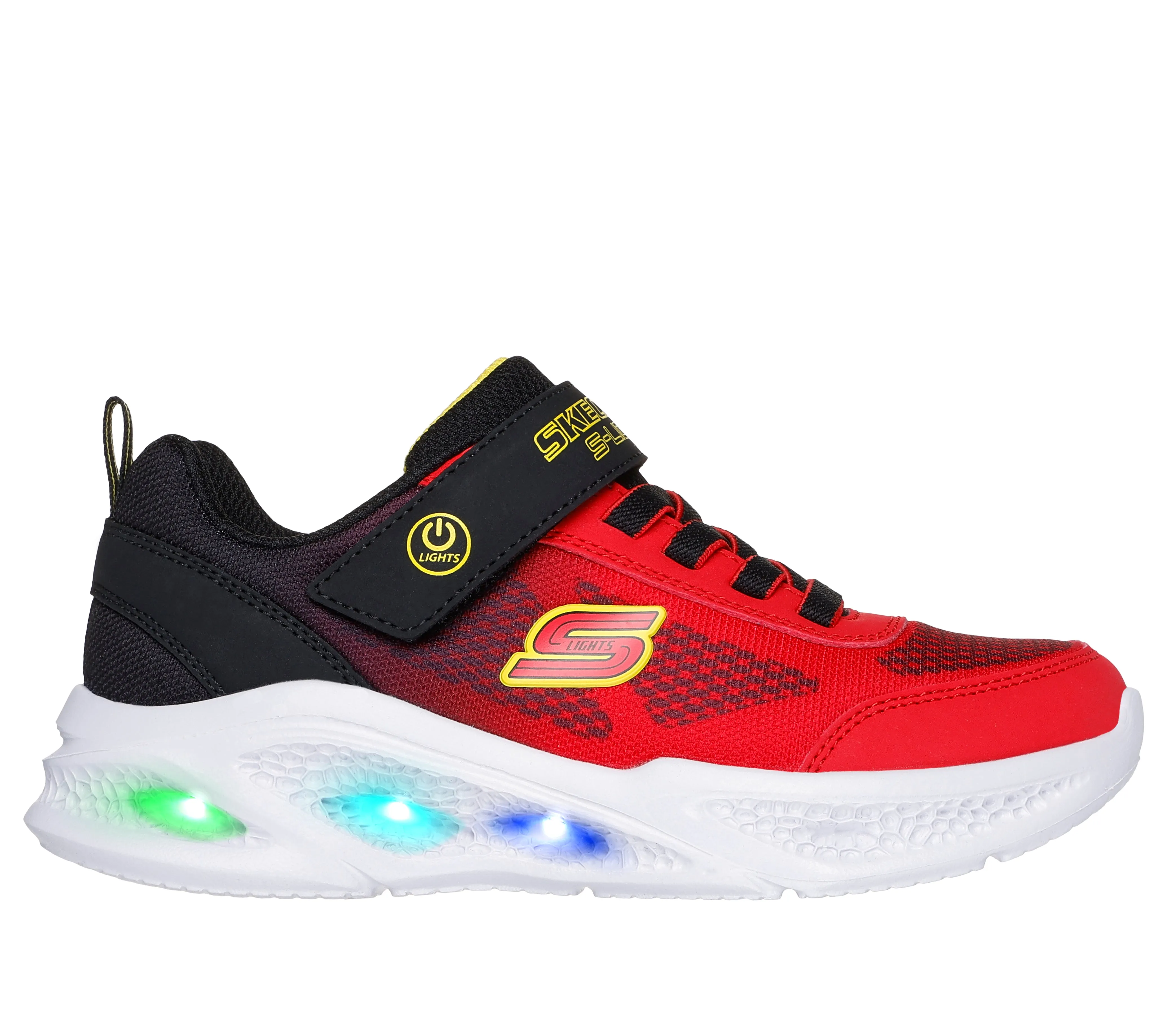 SKECHERS METEOR LIGHTS KRENDOX - RED BLACK