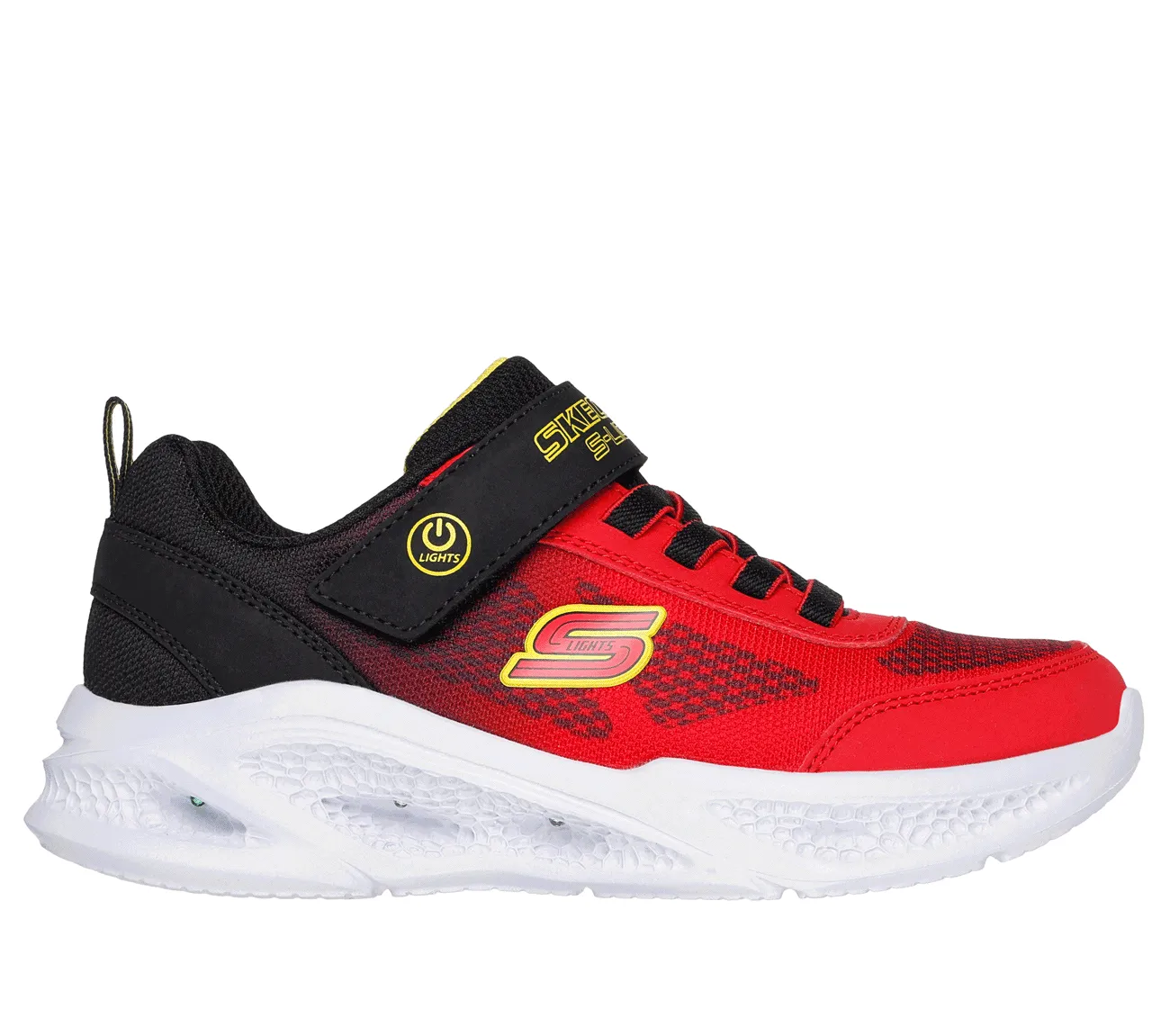 SKECHERS METEOR LIGHTS KRENDOX - RED BLACK