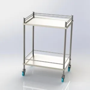 Stainless steel trolley double no drawer, 993522