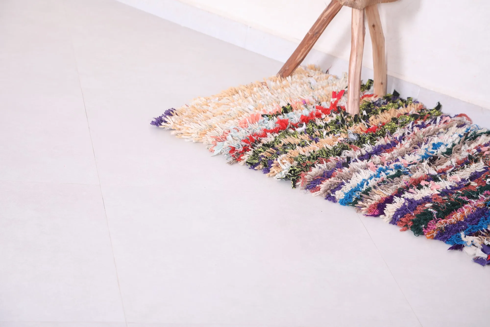 Striped Moroccan Rug Shag 2 X 5.6 Feet