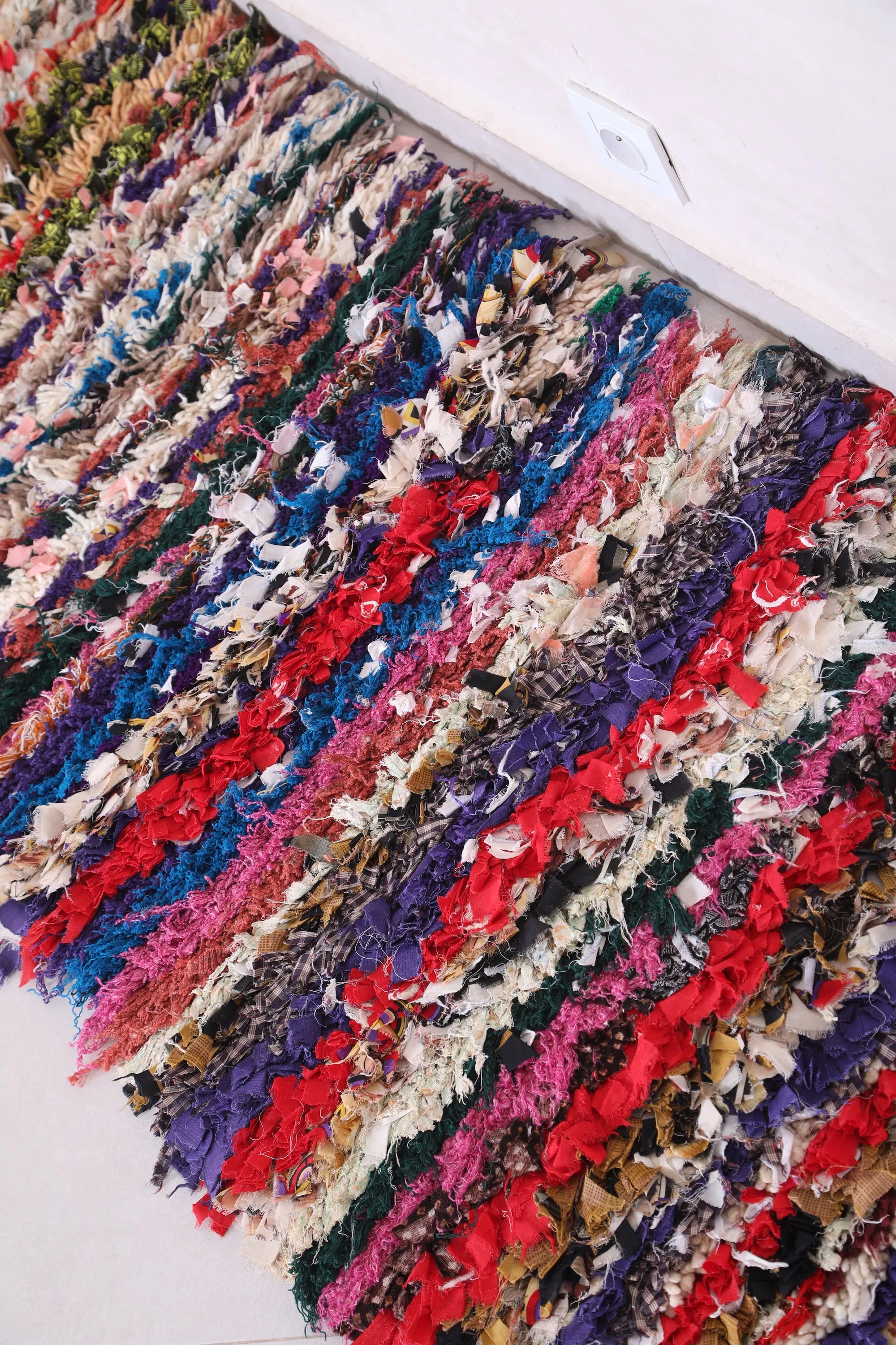 Striped Moroccan Rug Shag 2 X 5.6 Feet