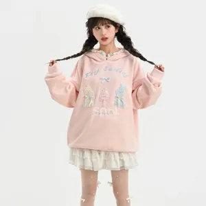 Sweet Ballet Style Pink Pullover Hooded Sweatshirt