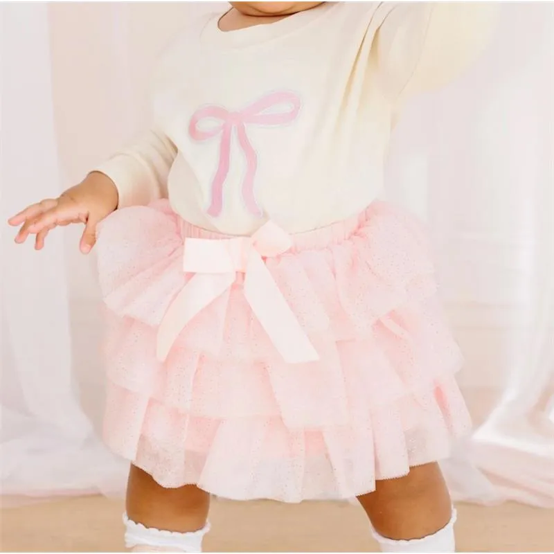 Sweet Wink - Ballet Bow Tiered Tutu Kids Dress Up Skirt