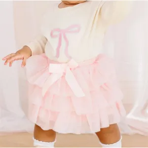 Sweet Wink - Ballet Bow Tiered Tutu Kids Dress Up Skirt