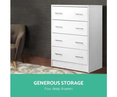 Tallboy Four Drawers - White