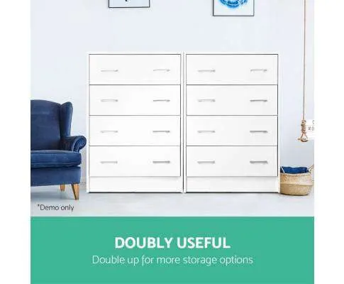 Tallboy Four Drawers - White