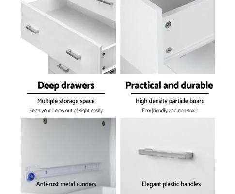 Tallboy Four Drawers - White