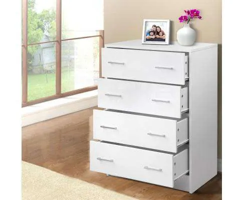 Tallboy Four Drawers - White