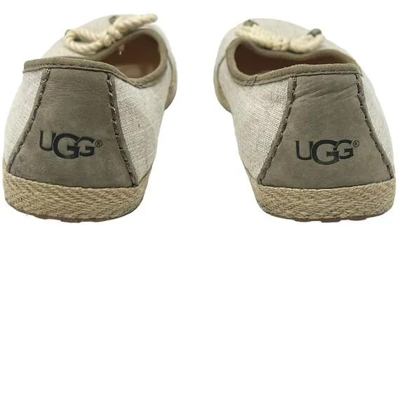 Ugg Espadrille Ballet Flat Cream Size y