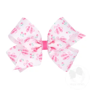 wee ones: Medium Ballet Slipper Print Grosgrain Print Hair Bow
