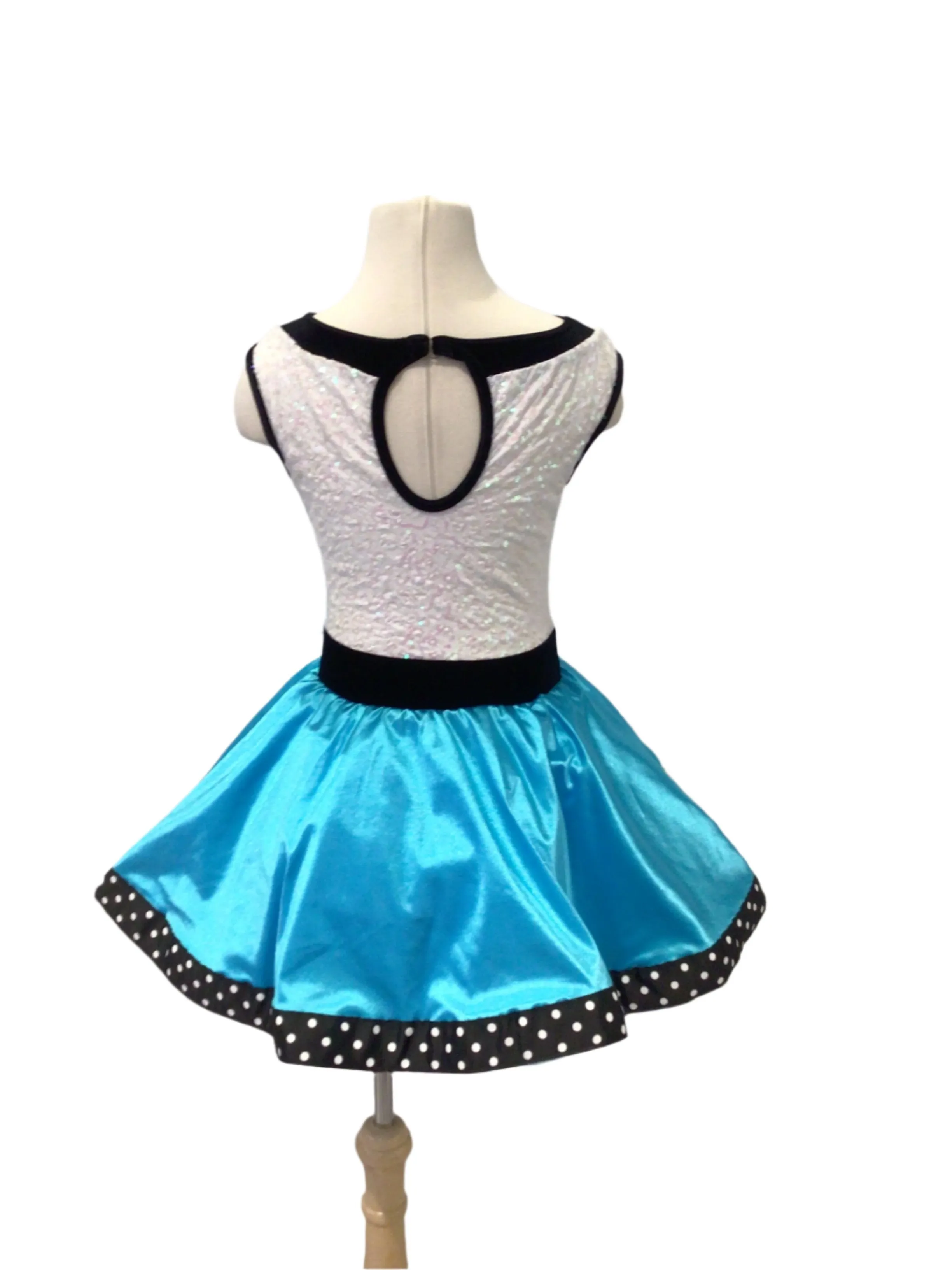 White Sparkle and Blue Satin Jazz Dress