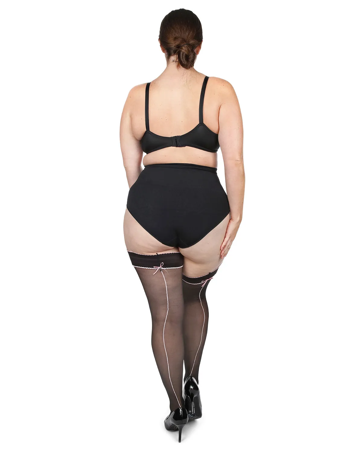 Women's Pretty in Pink Backseam Sheer 20 Denier Thigh High