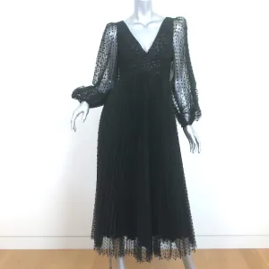 Zimmermann Lucky Pleated Ballet Dress Black Polka Dot Tulle Size 1 NEW